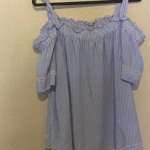 Off the shoulder striped top